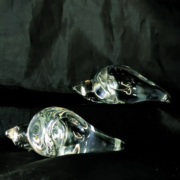 Vintage Hand Brown Crystal Clear Glass Duck Paperweight Figurines Decor - Picture 5 of 7